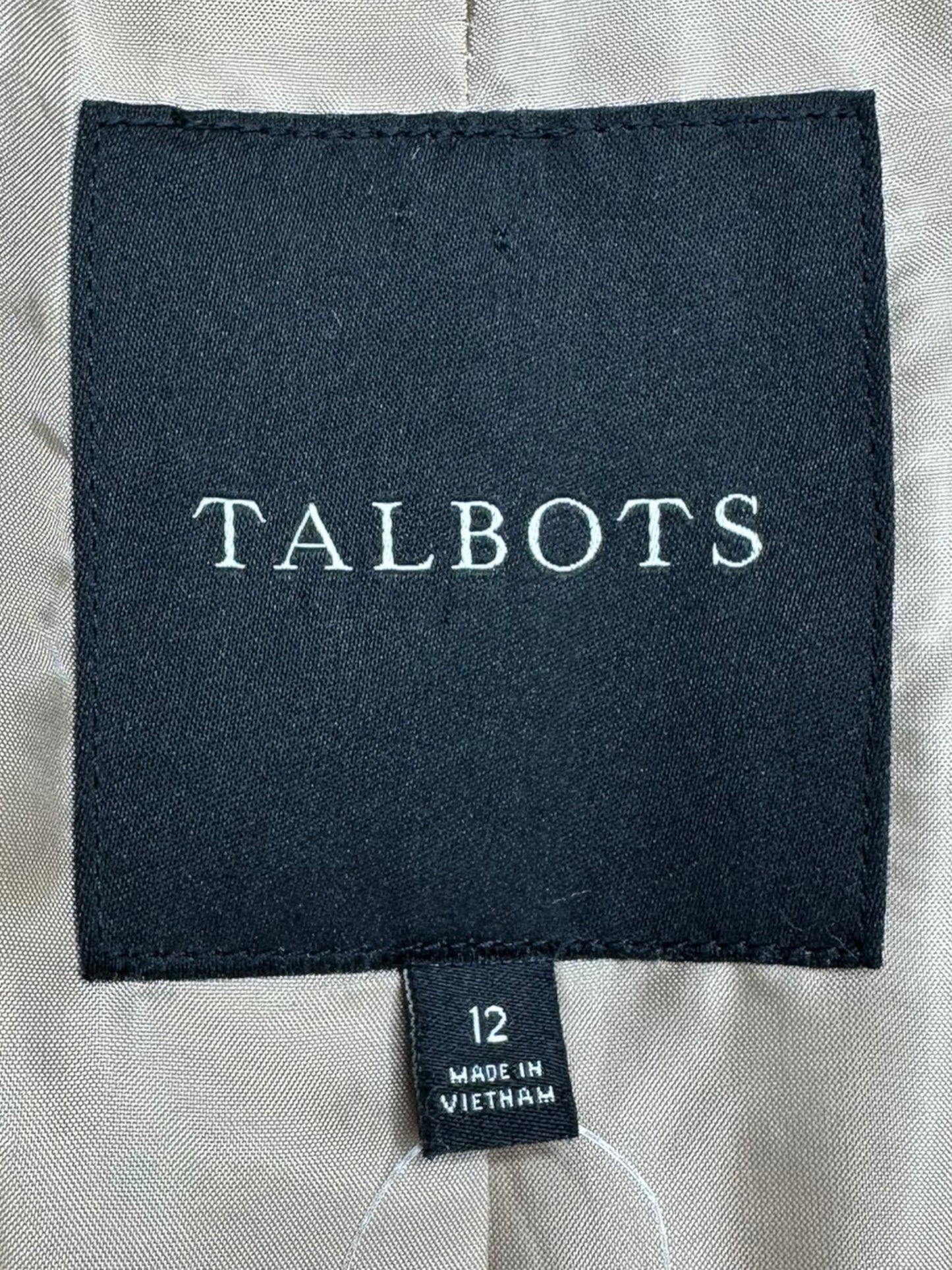 Talbots Wool Blend Color Block Coat Size 12