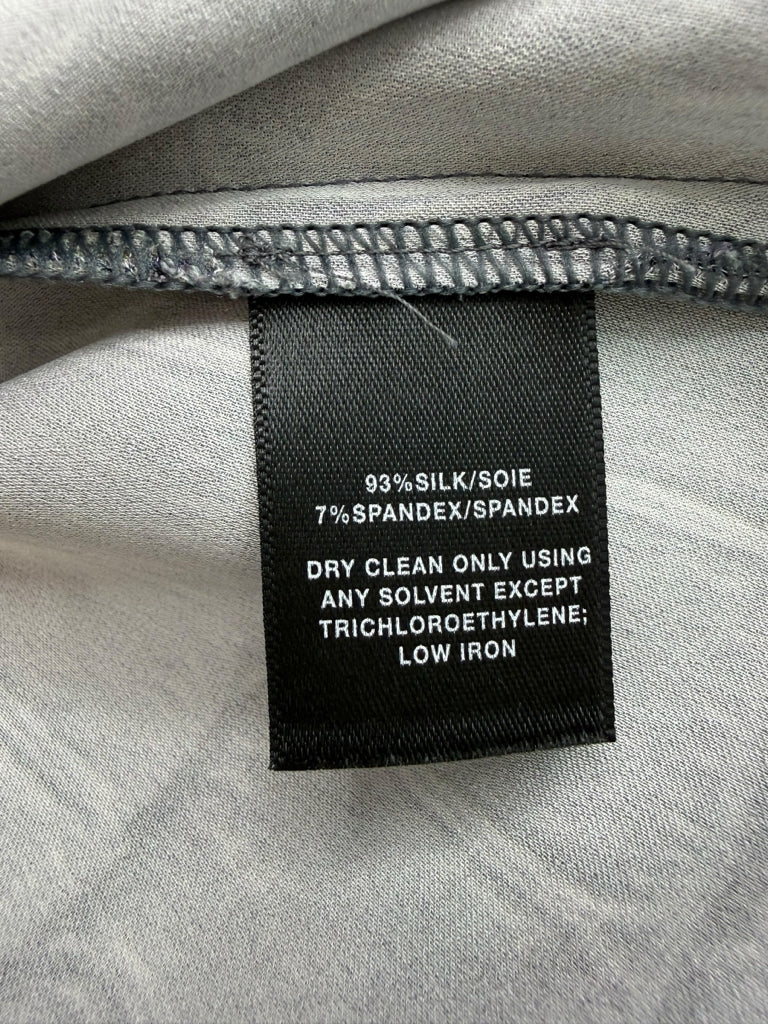 LAFAYETTE 148 NEW YORK Gray Croc Silk Print Blouse Size 10