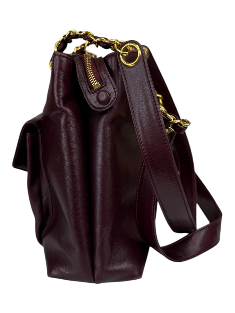 CHANEL Vintage Burgundy Leather Shoulder Bag