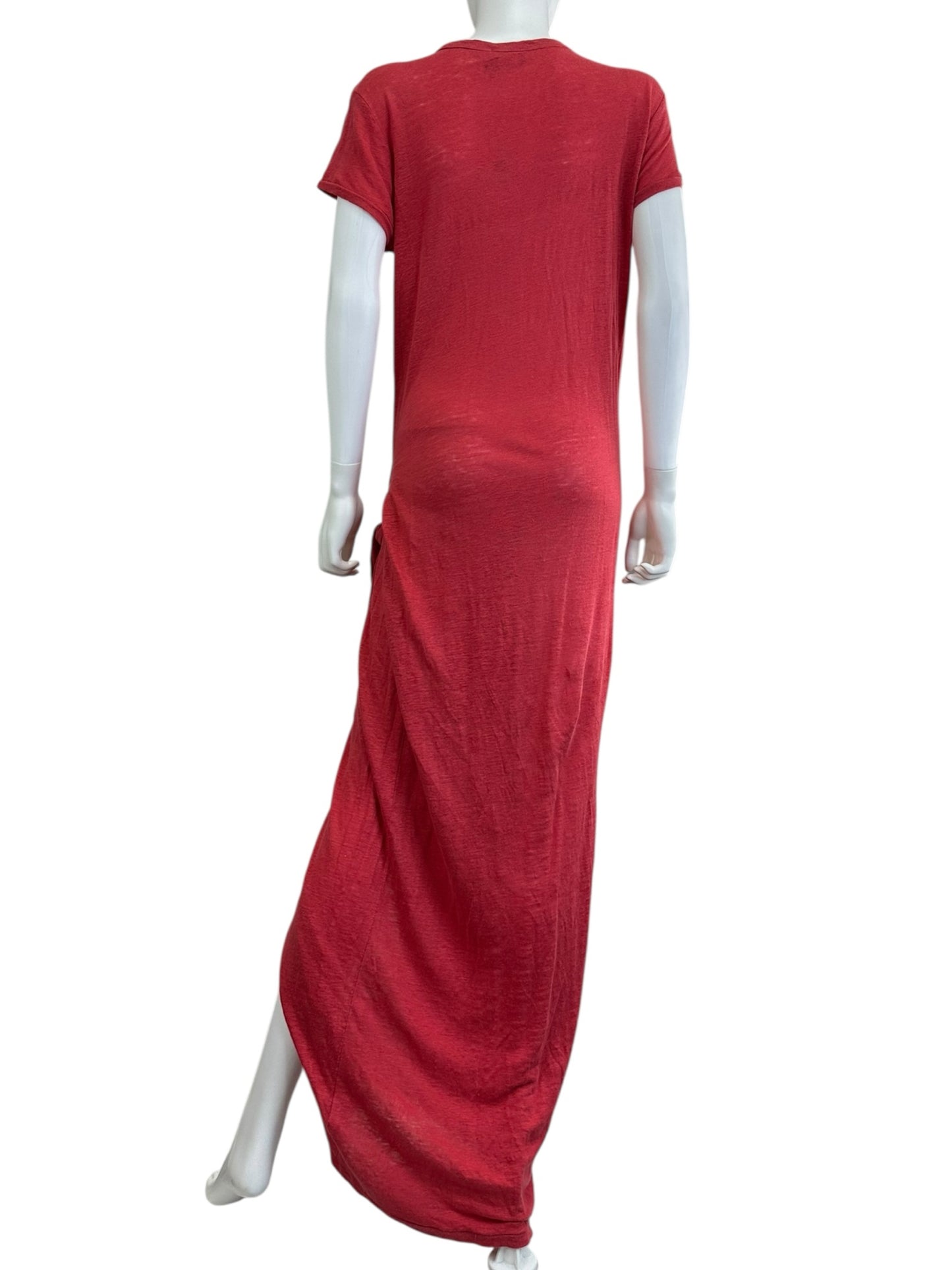 POLO by Ralph Lauren Red 100% Linen Knit Maxi Dress Size S