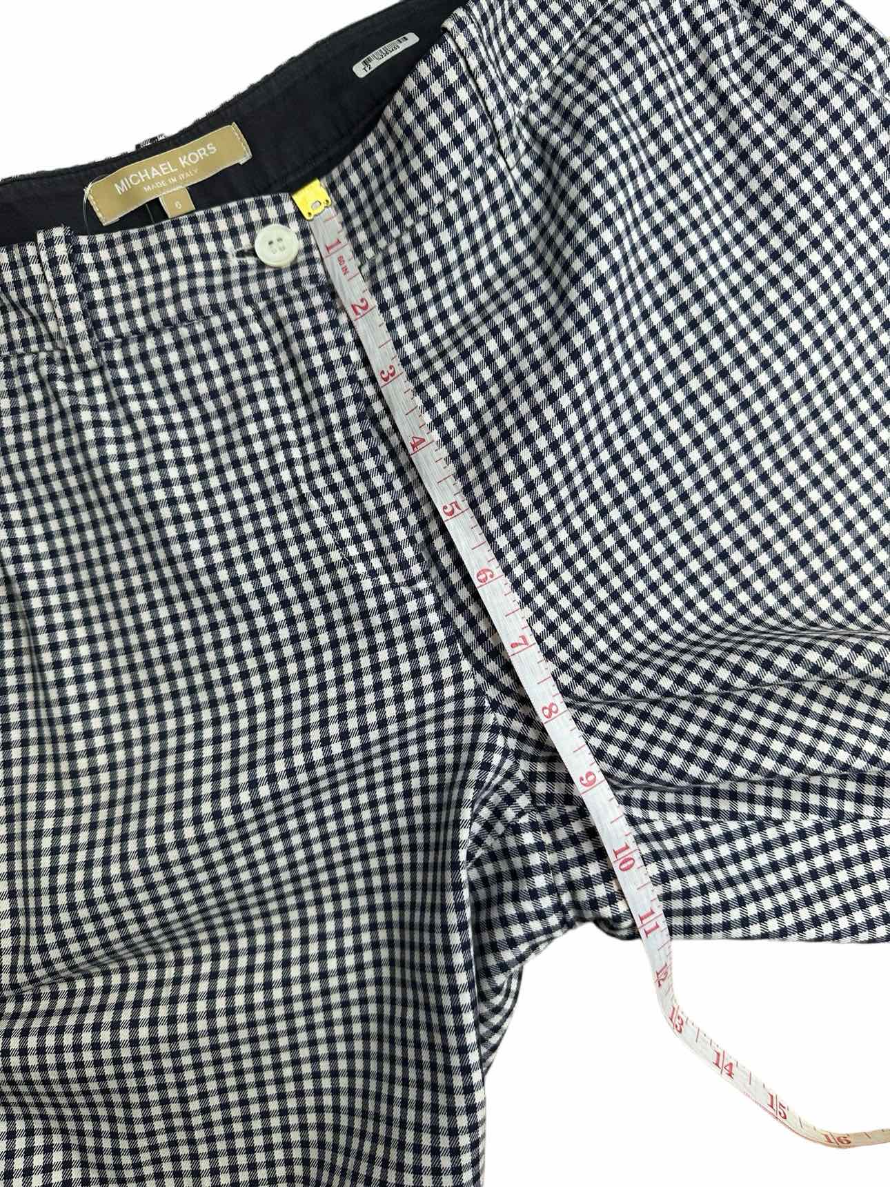 MICHAEL KORS Blue Gingham Check Pants Size 6