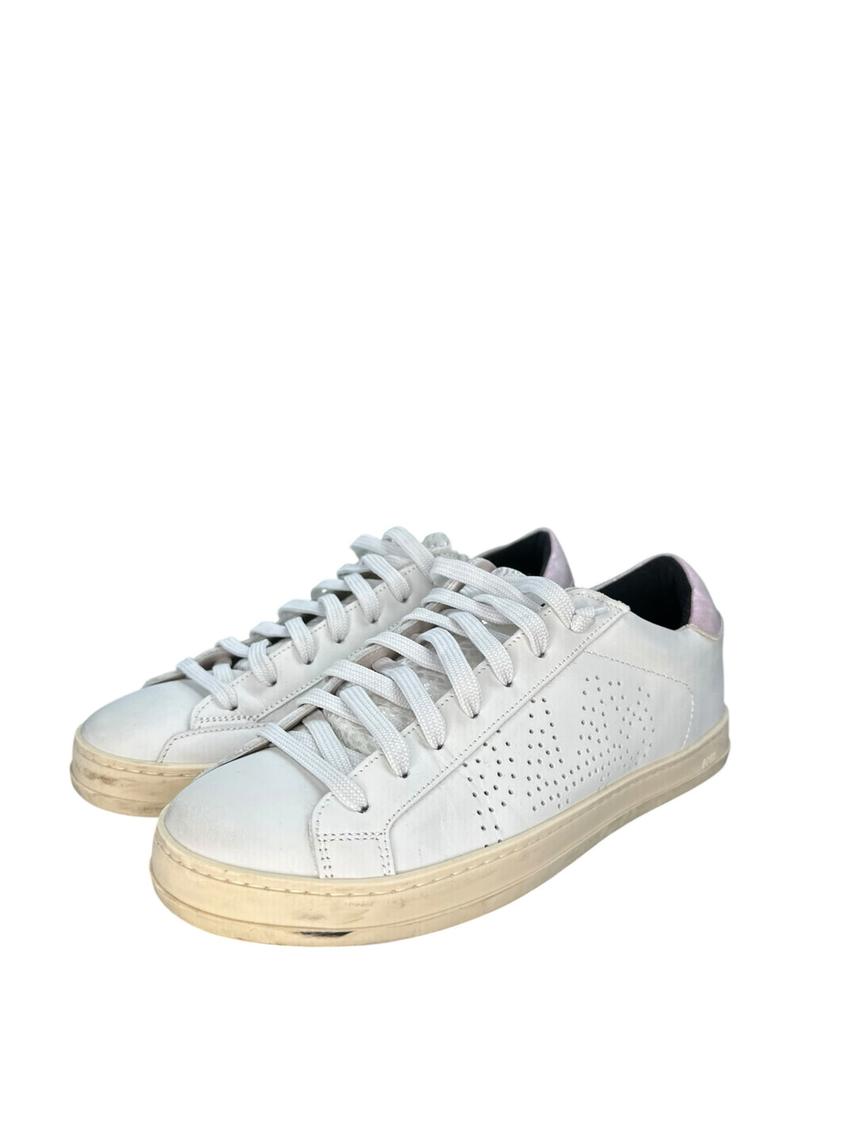 P448 White Leather John Low-Top Sneakers Size 39