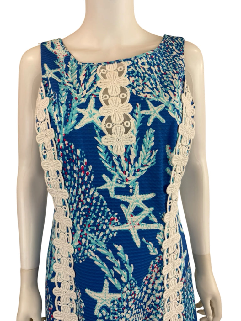 Lilly Pulitzer Blue Ember Shift Dress Size 12
