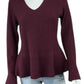 Talbots 100% Cashmere Merlot Ribbed Sweater Size M