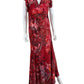 Robert Graham Red Floral Maxi Dress Size 12
