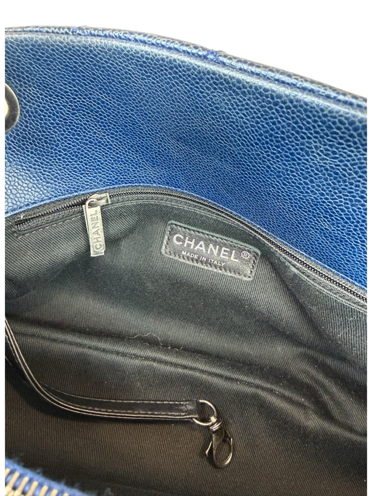 CHANEL Blue Caviar Leather Shopping Tote