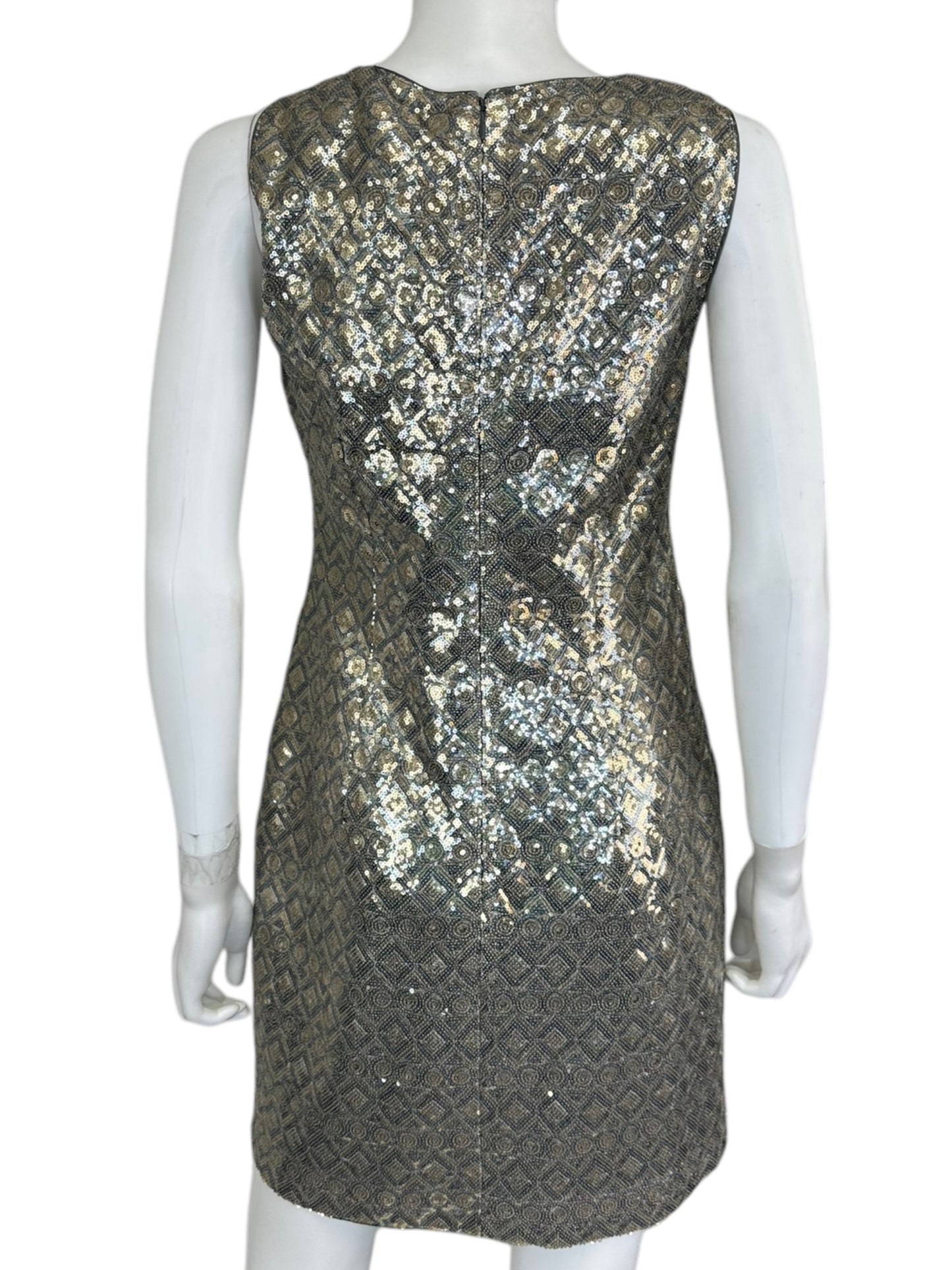 BANANA REPUBLIC Silver and Gold Sequin Dress Size 4