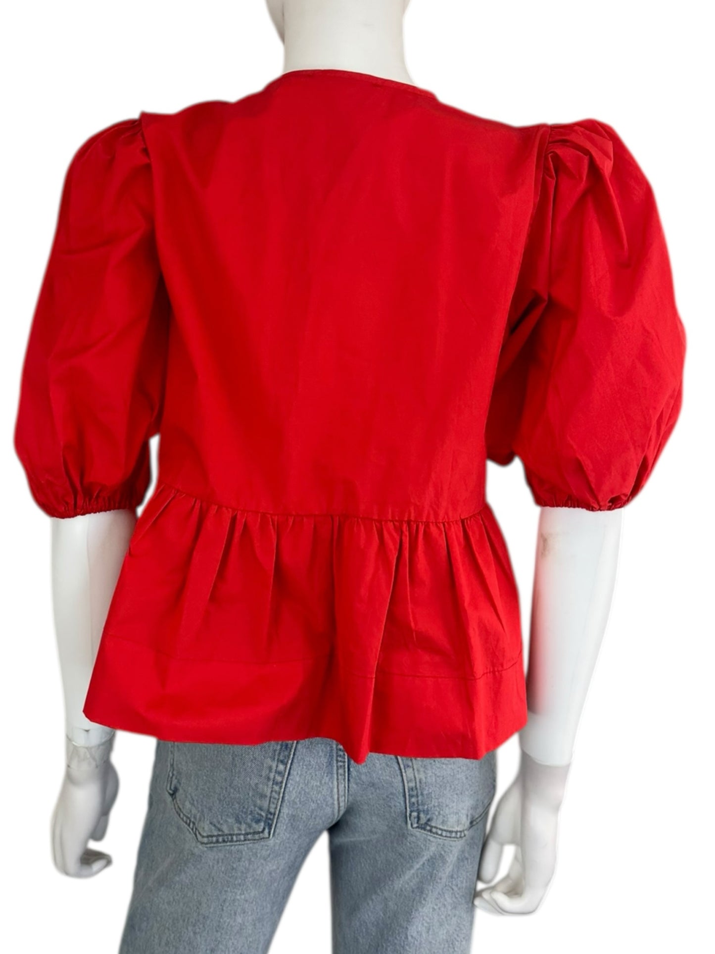 NWT Oliviaceous Red Tie Blouse Size S