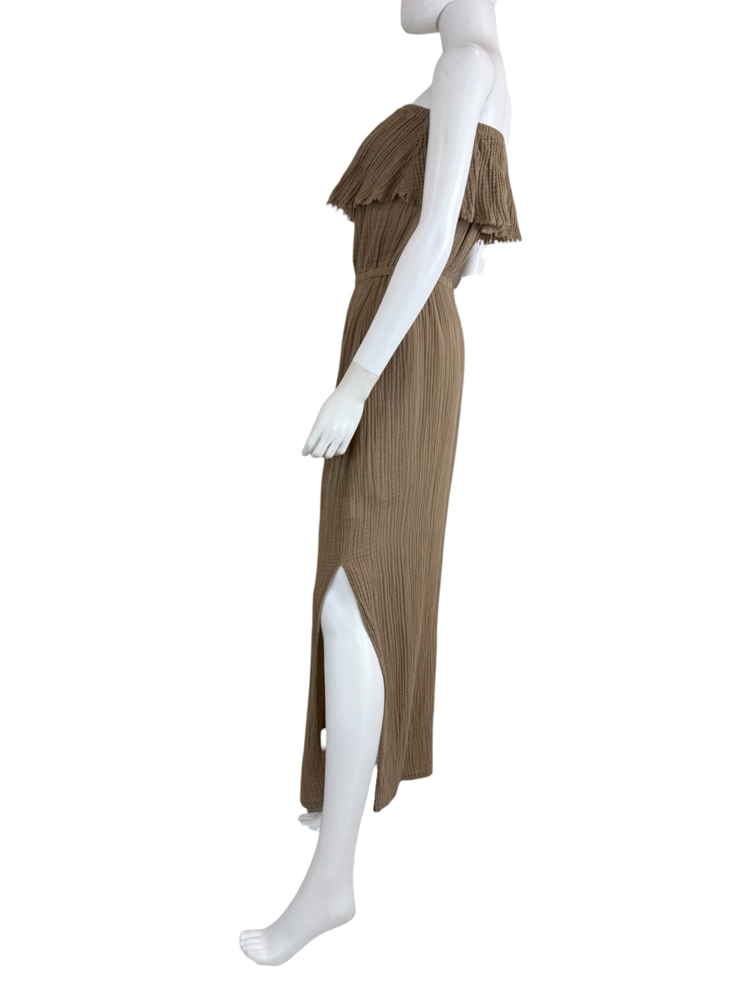 Michael Stars Brown 100% Cotton Gauze Maxi Dress Size S