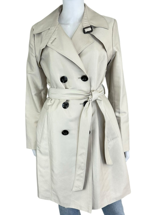 Ellen Tracy Cream Trench Coat Size M