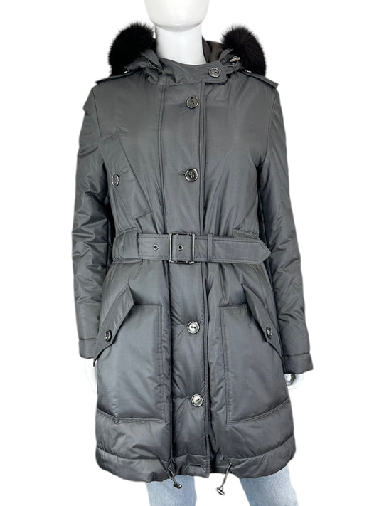 Burberry Gray Puffer Coat Size M