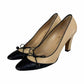 CHANEL Beige Cap Toe Leather Heels Size 38.5