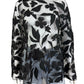 GIORGIO ARMANI Black Sheer Floral Blouse Size 40