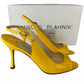 Manolo Blahnik Yellow THEYMESLI Slingback Peep Toe Pumps Size 36.5