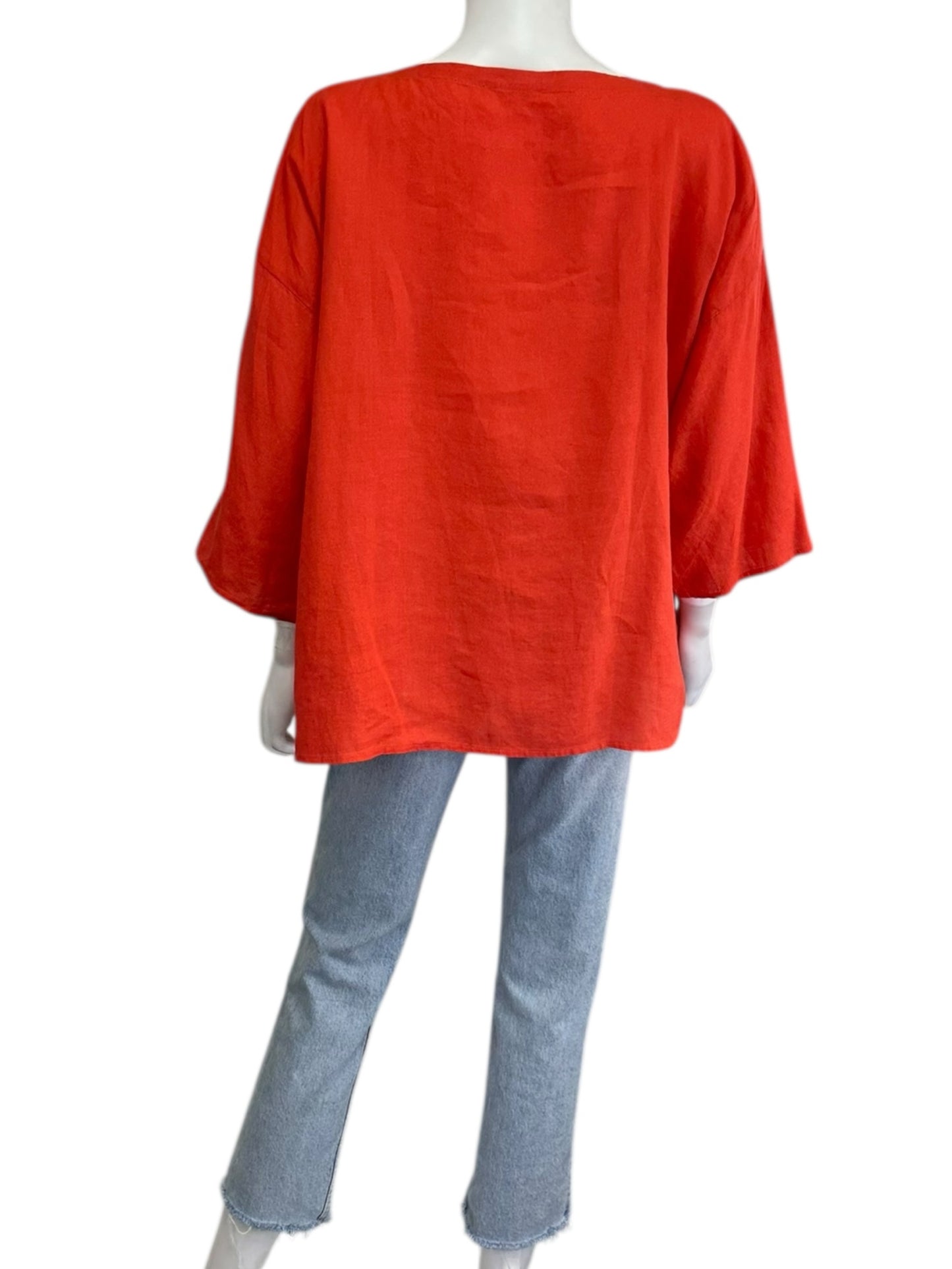 EILEEN FISHER Orange Blouse Size XL