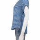 Rails Blue Striped Linen Blouse Size XS