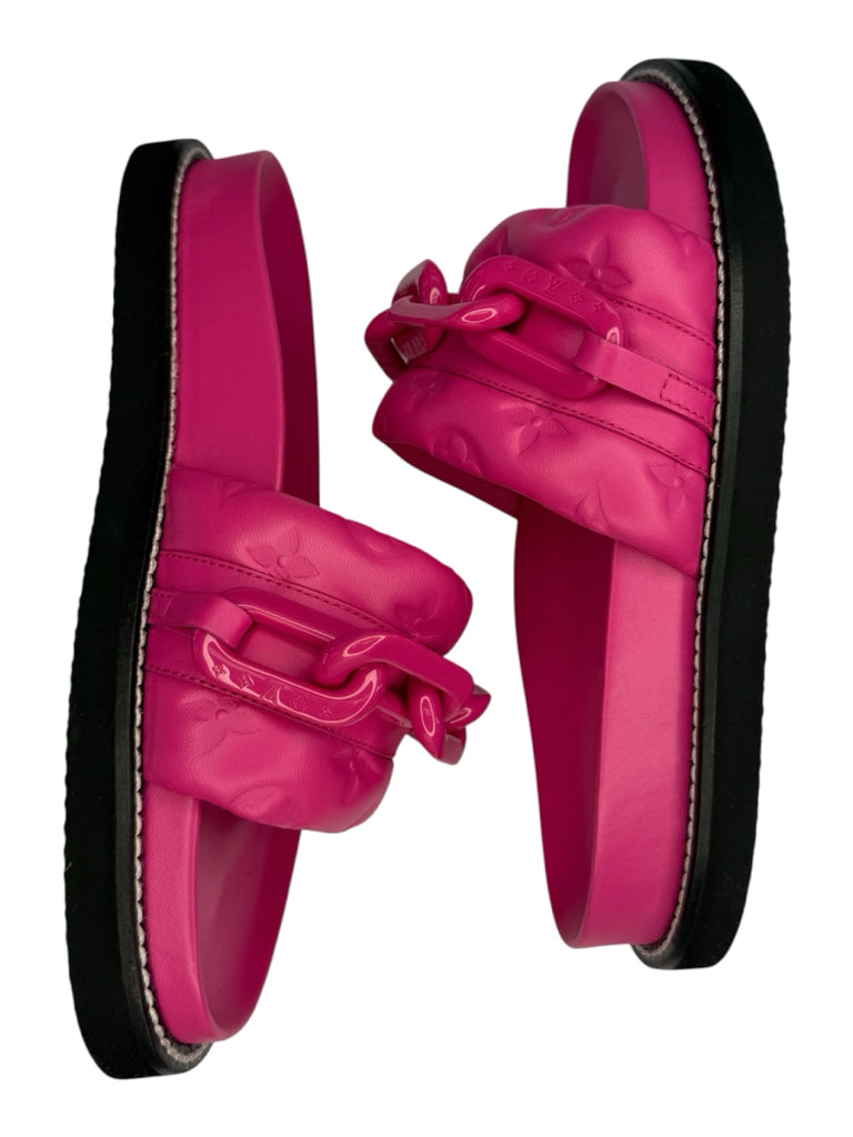 Louis Vuitton Hot Pink Sunset Flat Comfort Mule Size 37.5