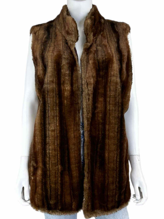 chicos Faux Fur Glam Animal Vest Size XL