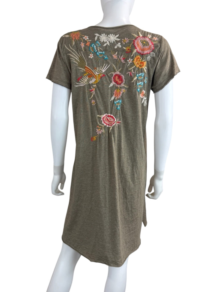 Johnny Was Olive Green Provence Tunic Dress Size M
