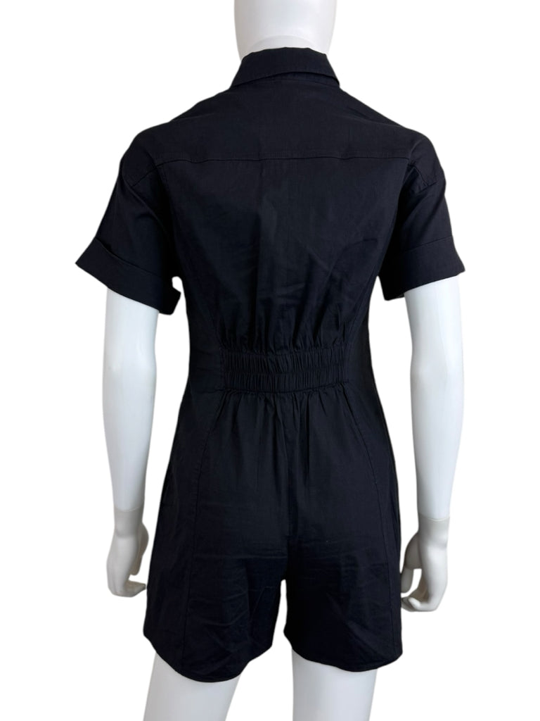 Theory Black Linen Romper Size 2