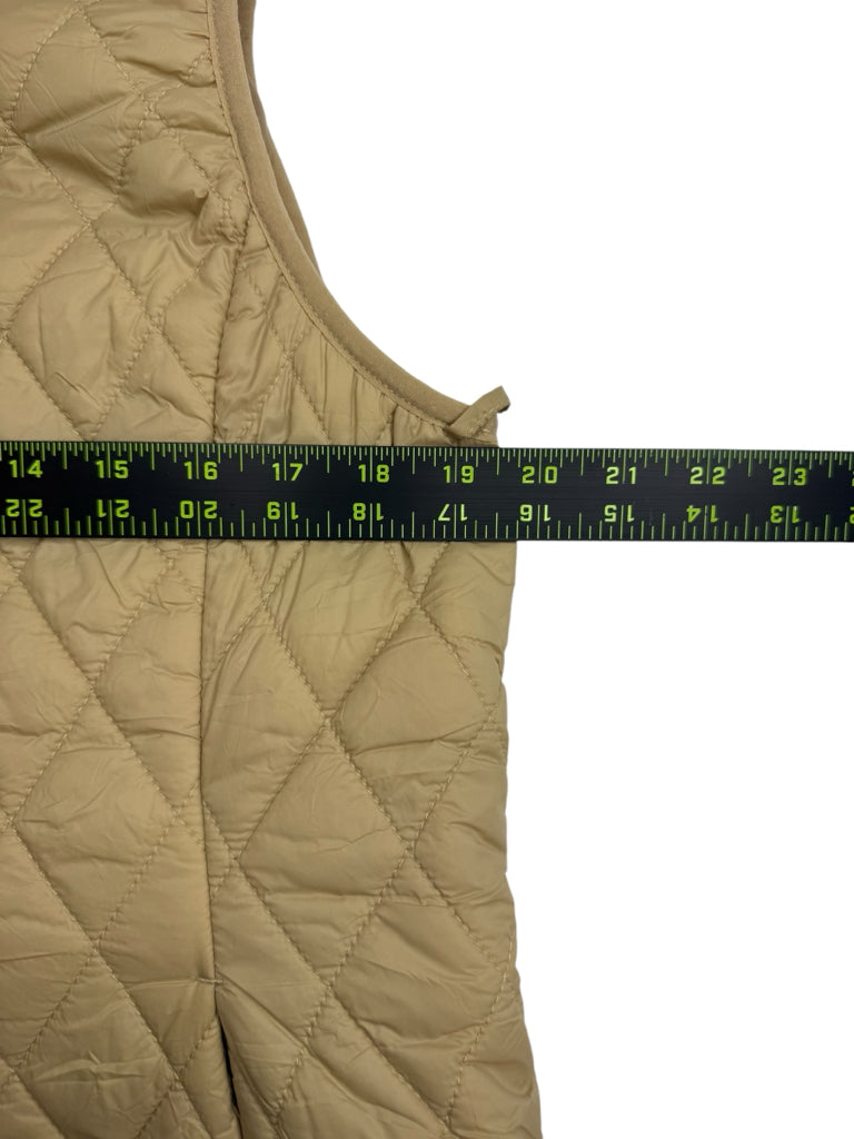 LANDS' END Tan Quilted Puffer Vest Size L