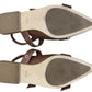 Quince Brown Cognac Italian Leather Bold Buckle Slingback Flats Size 8