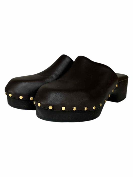 rag & bone Mara Brown Leather Clog Size 39