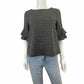 CeCe Black Striped Knit Top Size XS