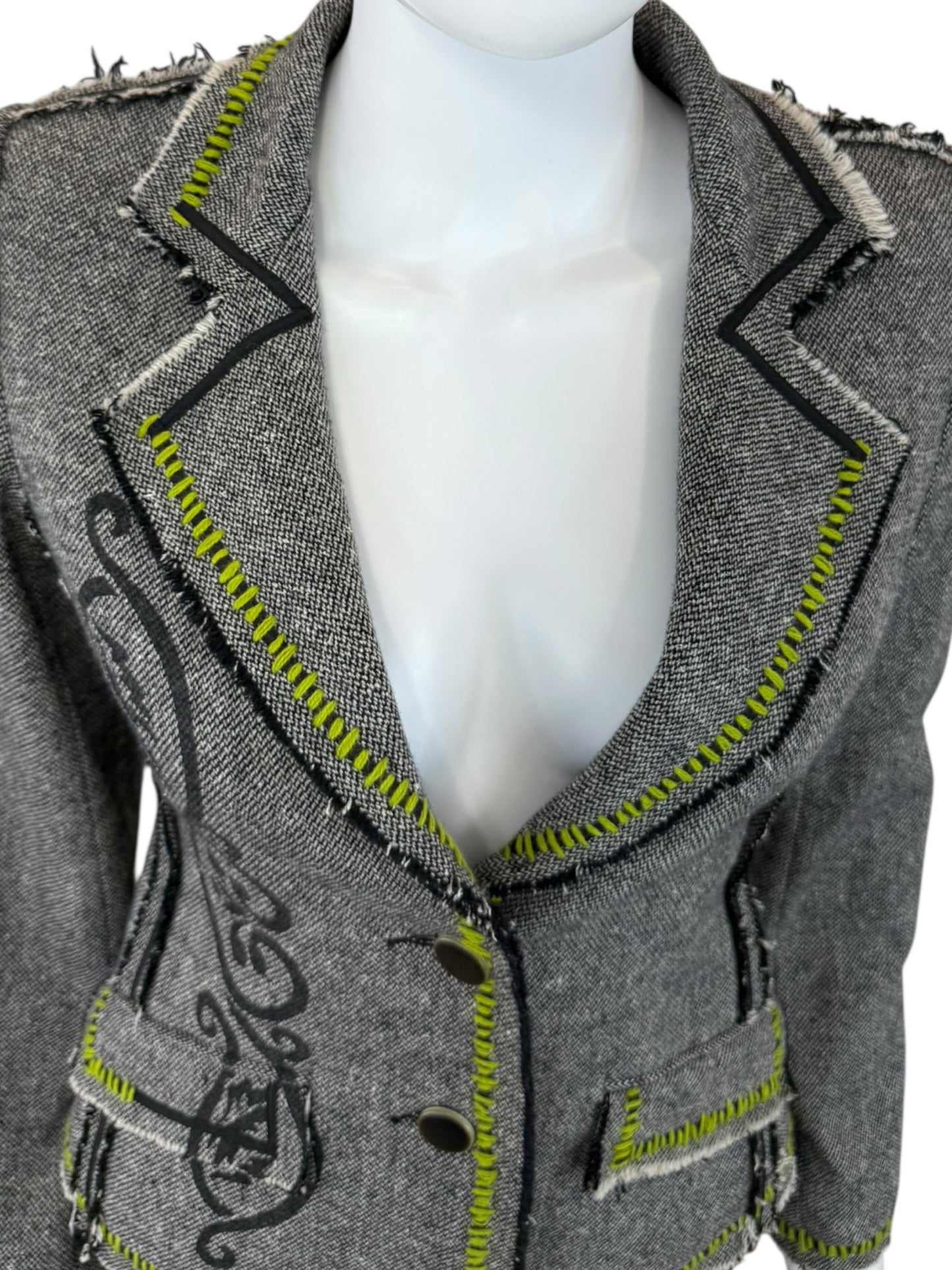 Cache Vintage Tweed EmbroideredBlazer Size S