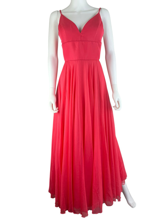 Sherri Hill Coral Formal Maxi Dress Size 8