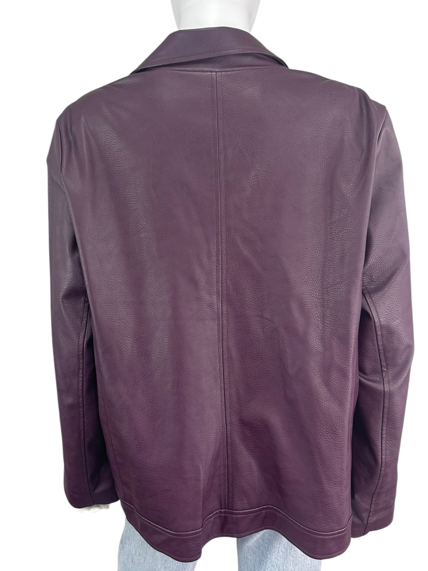 Chico's Purple Vegan Leather Jacket Size XL