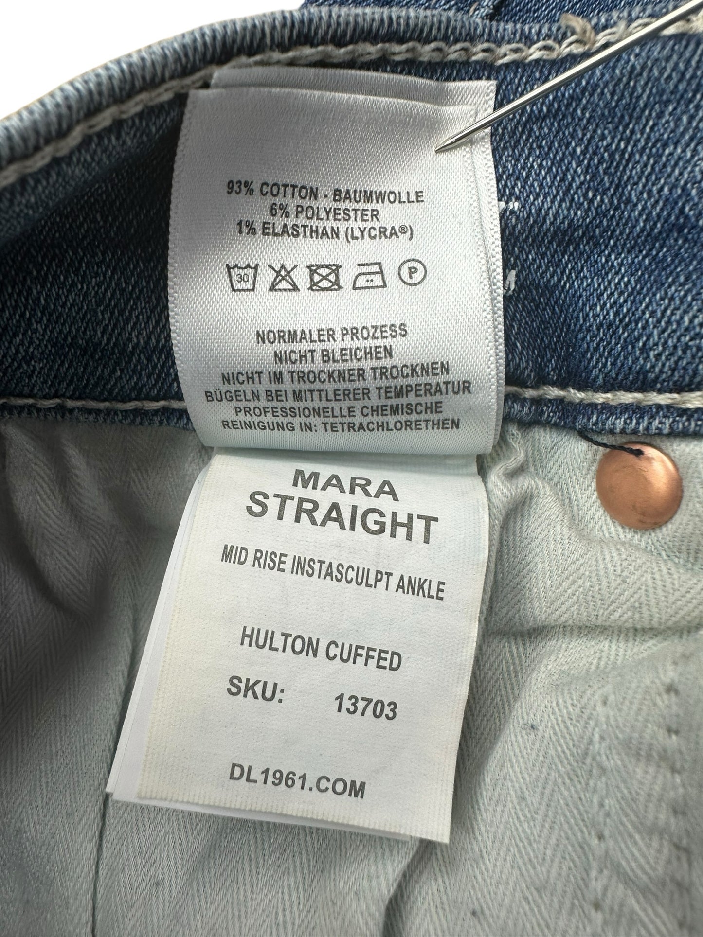 DL1961 Blue Mara Straight Leg Jeans Size 27