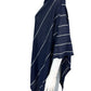 EILEEN FISHER Navy Striped Linen Poncho Size O/S