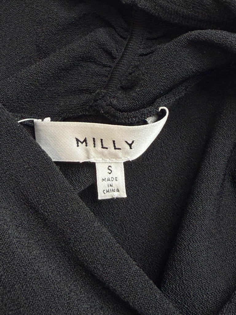 MILLY Black Crisscross Keyhole Neck Top Size S