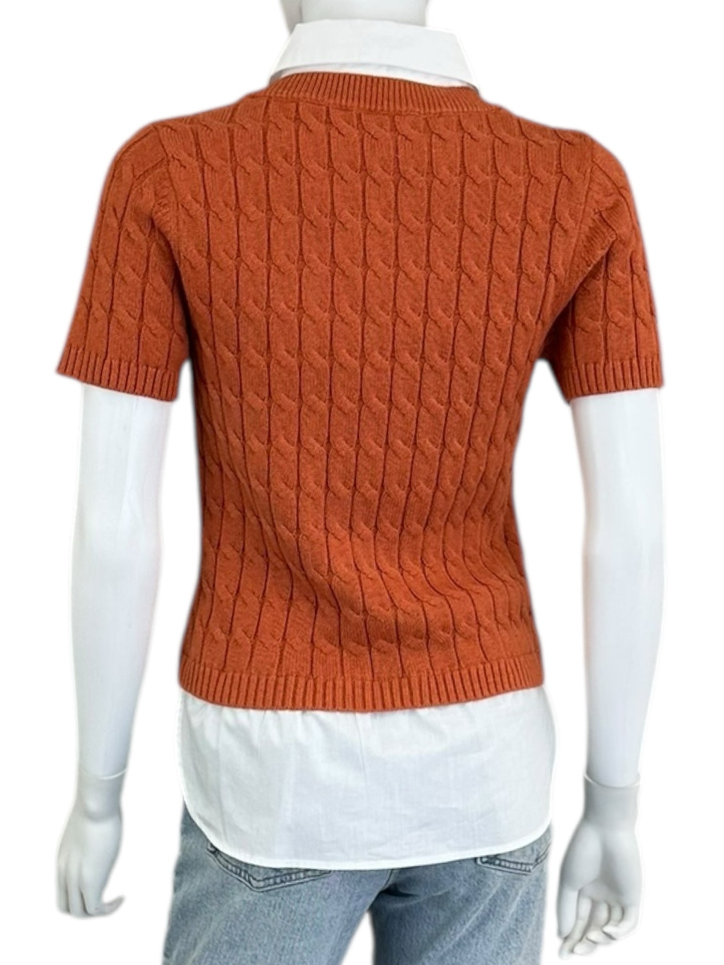 j. society Orange Cable Knit Sweater Size S