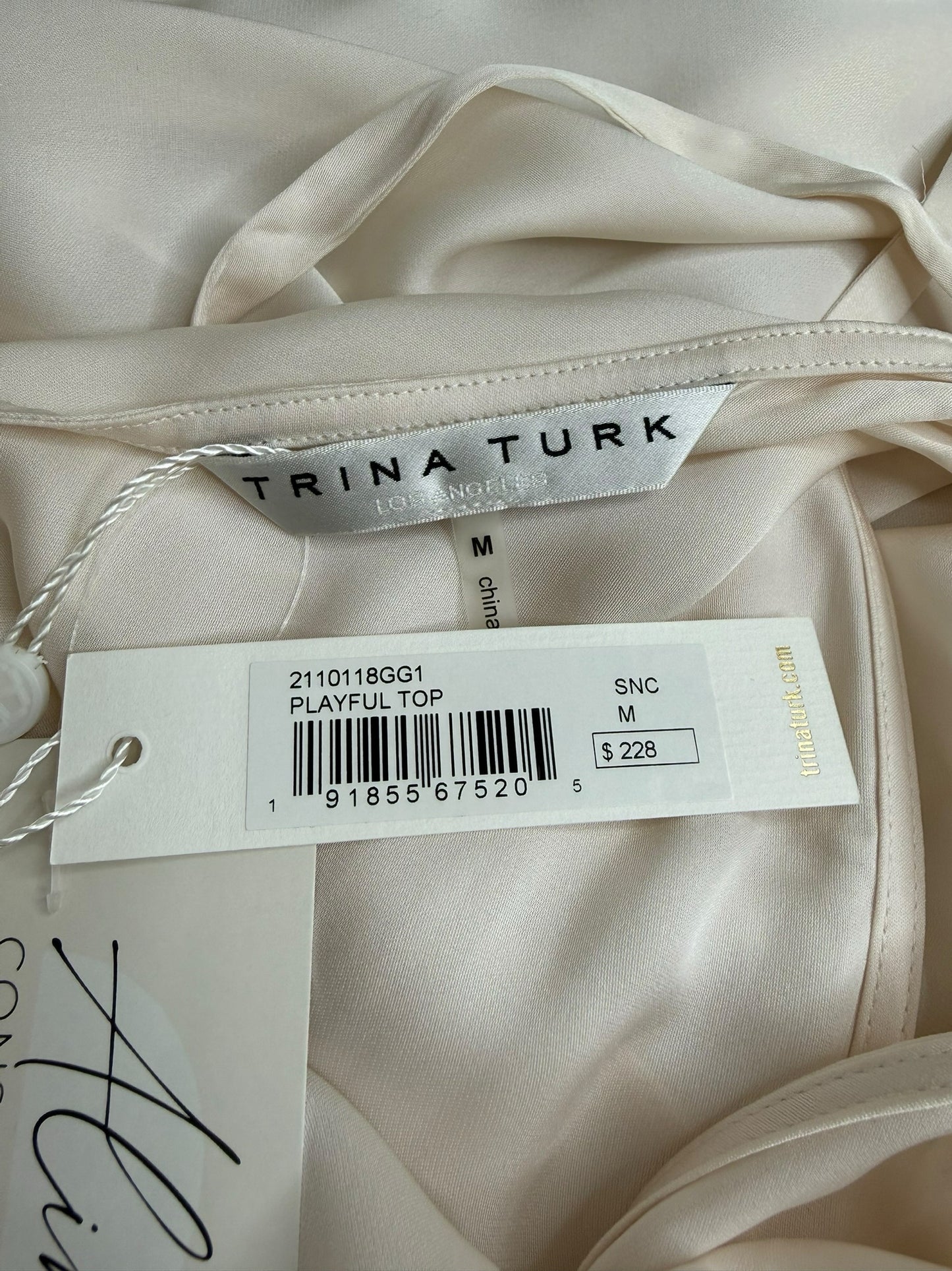 TRINA TURK Blush Pink Blouse Size M