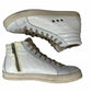 P448 White Leather Skate High Top Sneakers Size 38