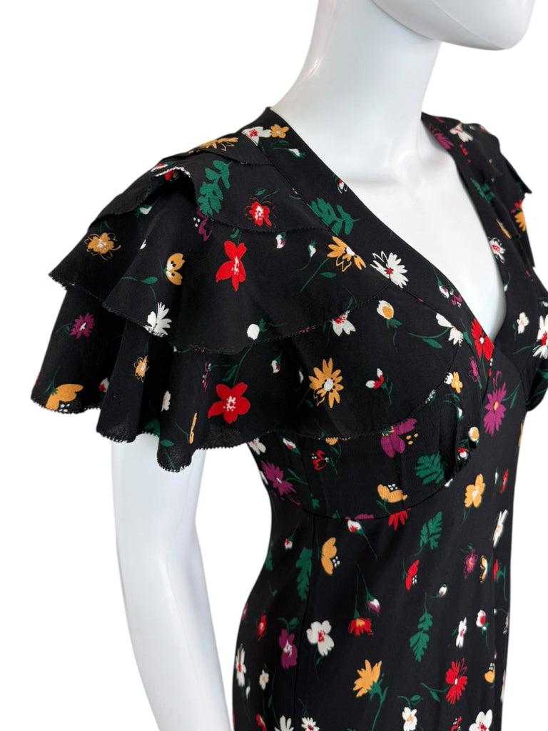 Polo Black Floral Maxi Dress Size 2