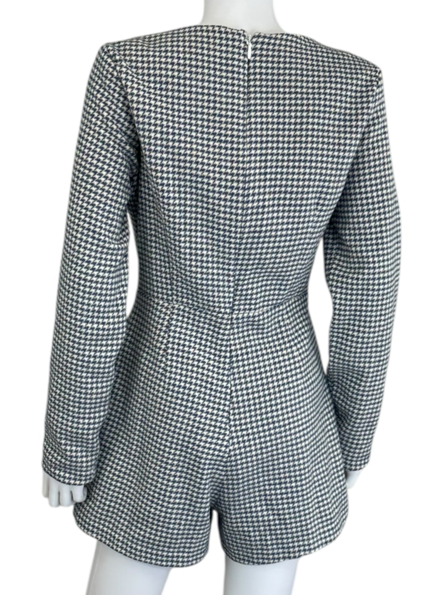 Sage The Label NWT Blue Houndstooth Journaling Romper Size S