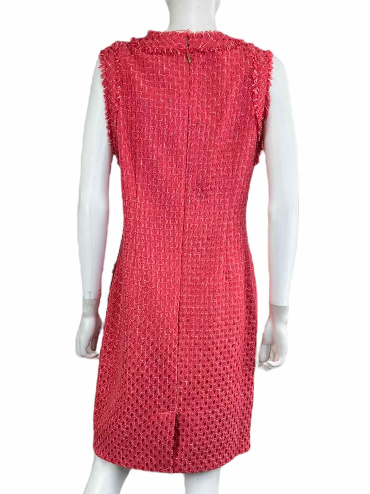 KARL LAGERFELD Pink Tweed Dress Size 12