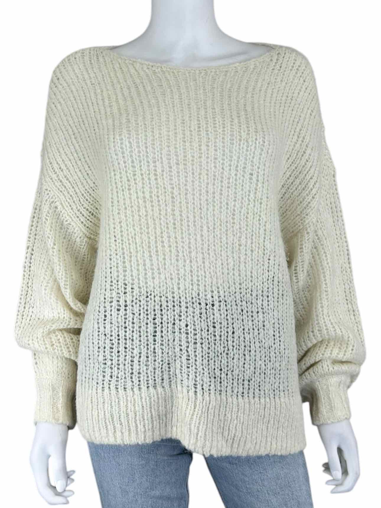 Reformation Alpaca/Wool Blend White Loose Knit Sweater Size XS