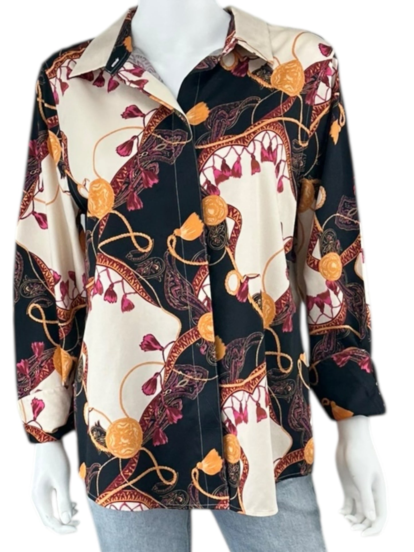 Chico's NWT Chic Status No Iron Button-down Shirt Size L