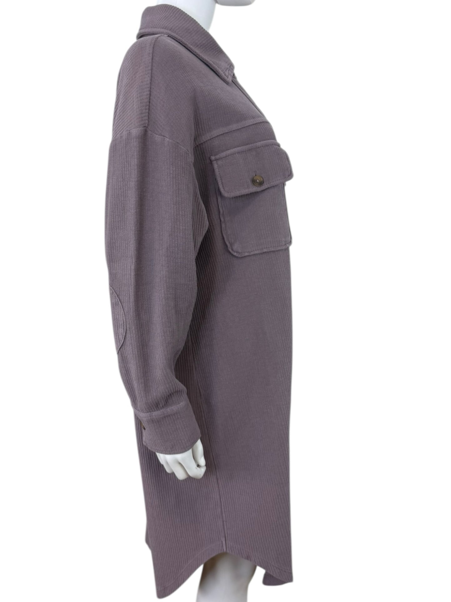 pilcro Lilac Ribbed Shirt Dress Size M