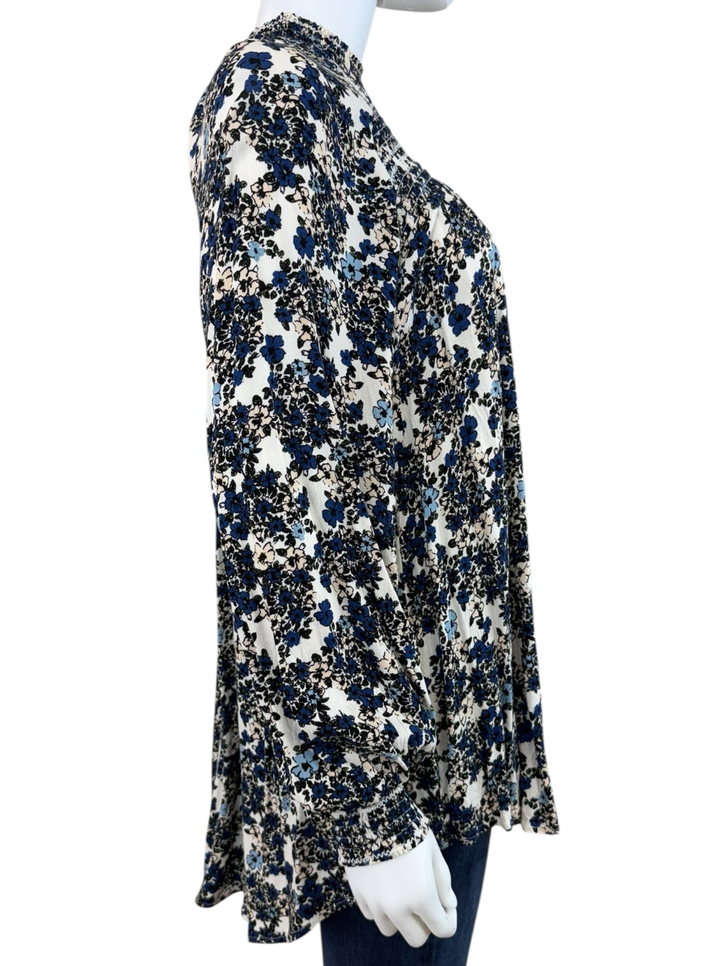 Free People Blue Floral Flowers in her Hair Tunic Size S