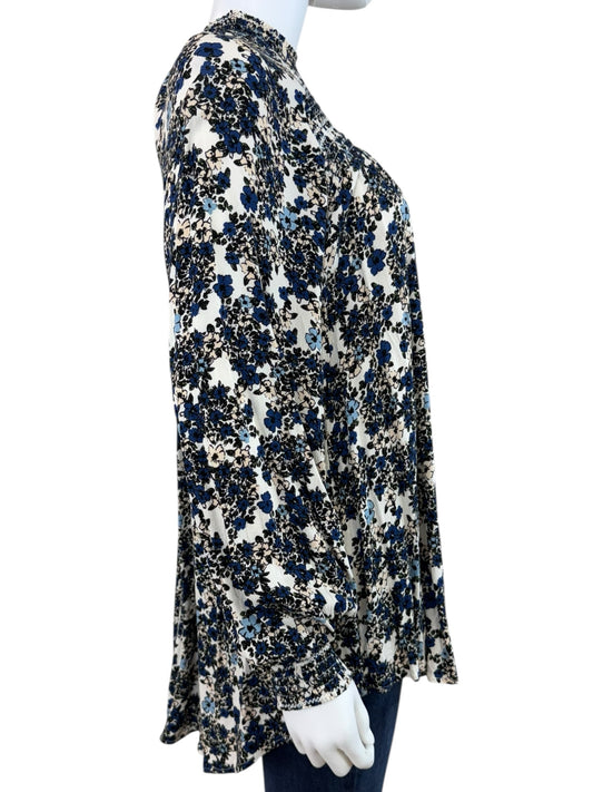 Free People Blue Floral Flowers in her Hair Tunic Size S