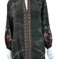 Johnny Was 100% Silk Green Camo Laila Paris Blouse Size S