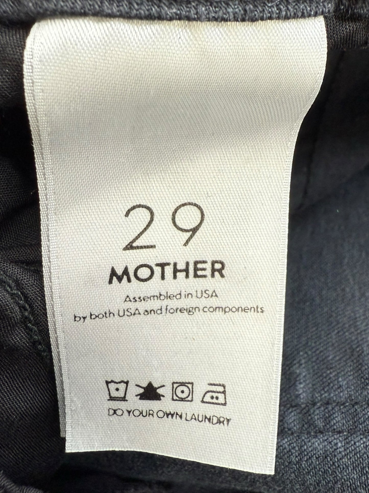 MOTHER Black High Waisted Looker Ankle Fray "Guilty Glitter Racer" Jeans Size 29