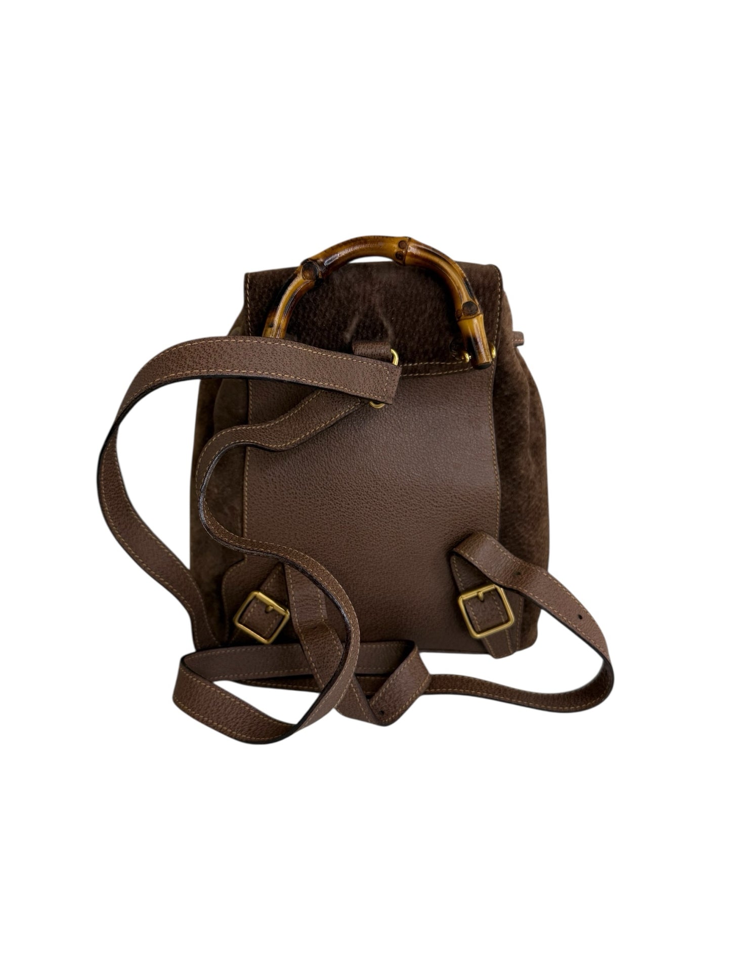 Gucci Vintage Brown Suede Backpack Designer Handbag