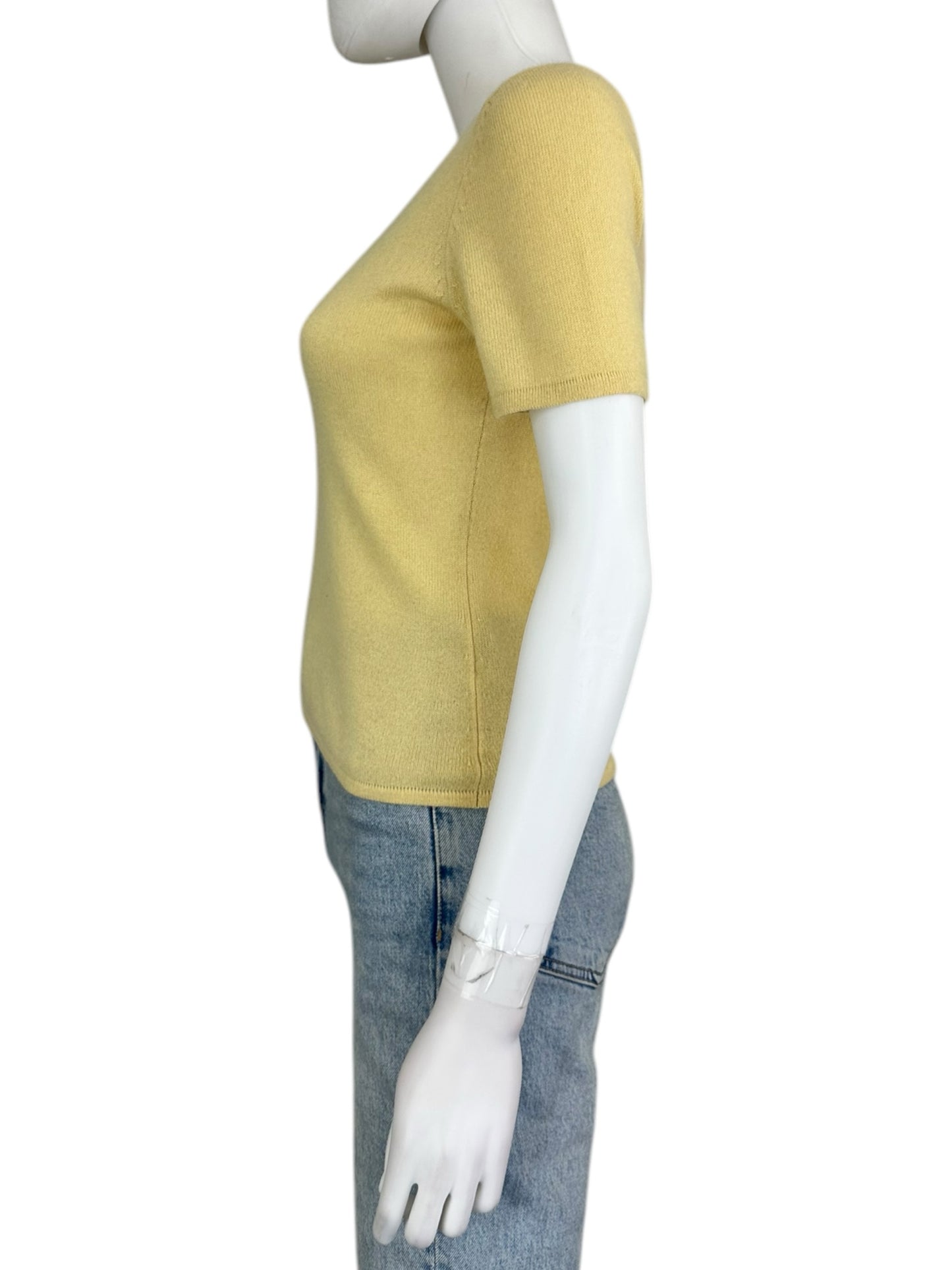 Ann Taylor 100% Cashmere Yellow Sweater Size XS