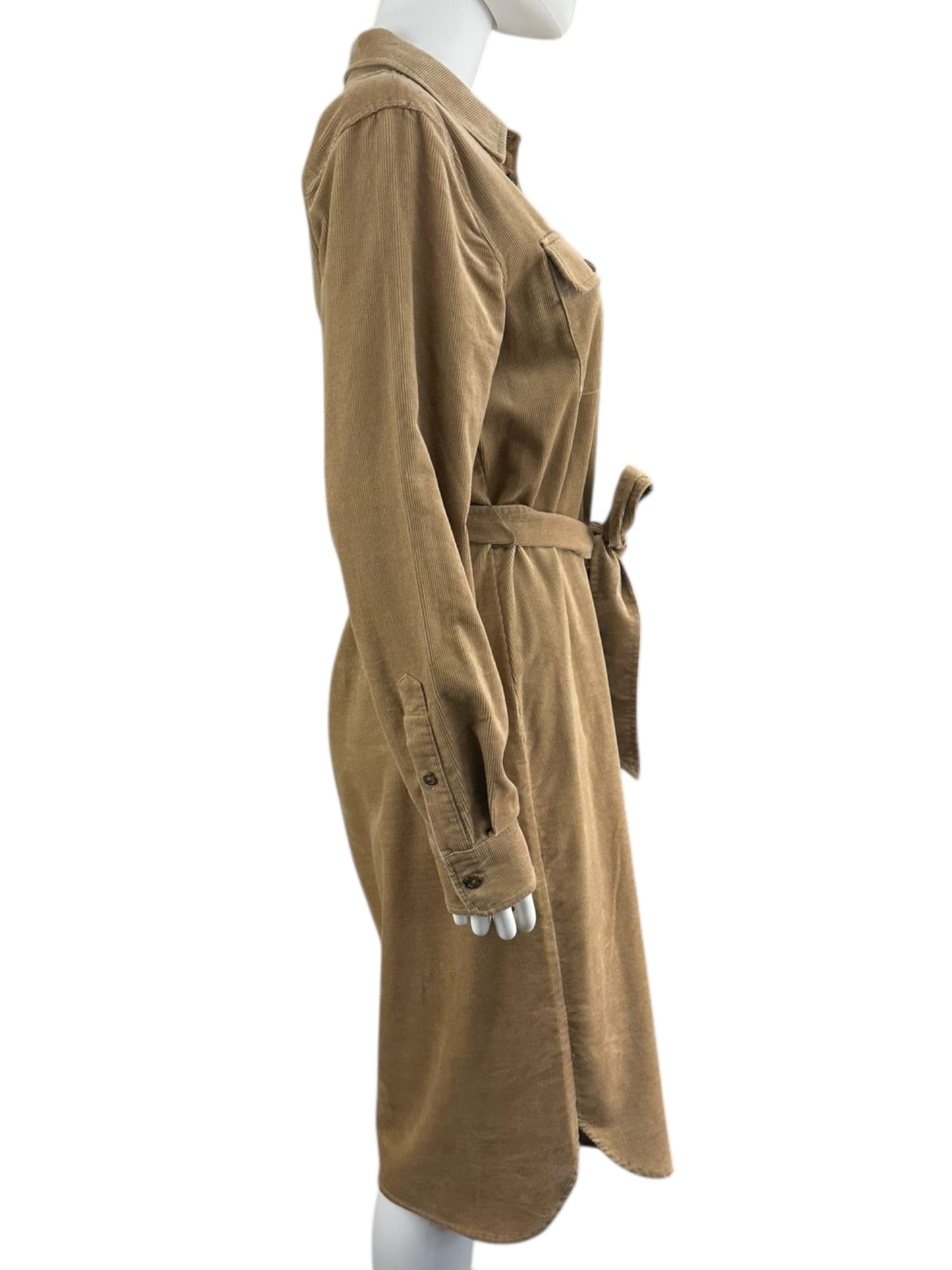 LAUREN Ralph Lauren NWT Camel Corduroy Shirt Dress Size 10